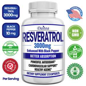 Resveratrol Kapseln 3000mg Anti-Aging Antioxidantien, strahlende Haut