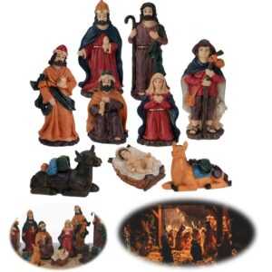 XL Krippenfiguren Set 9 Figuren Weihnachten Krippe 15cm Maria Josef Jesus Schaf