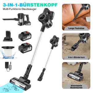 NEU 6000W Akku Staubsauger beutellos kabellos Bodenstaubsauger Handstaubsauger