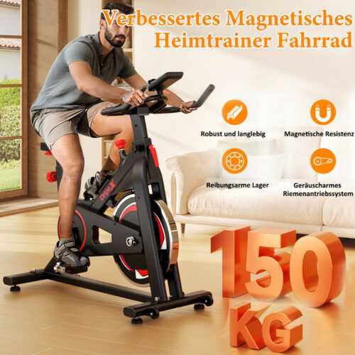 Heimtrainer Fahrrad mit Magnetischem Widerstand Indoor Fitnessbike 8KG Schwere