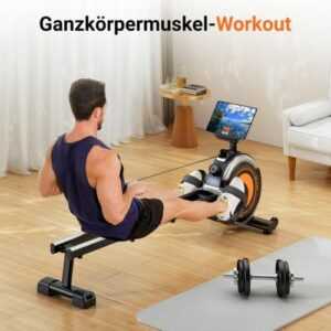 Rudergerät Hause magnetischer Rudergerät Workout-Widerstand mit 16 Stufen APP DE
