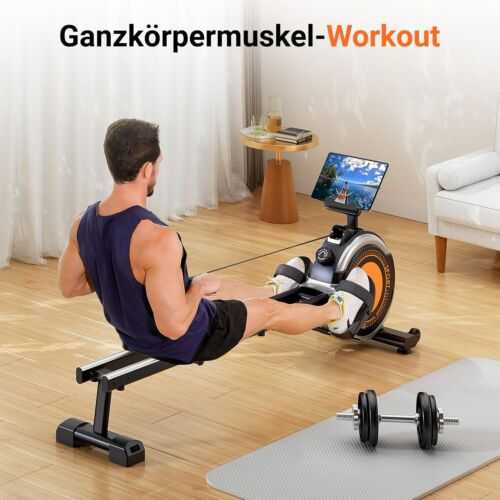 Rudergerät Hause magnetischer Rudergerät Workout-Widerstand mit 16 Stufen APP DE