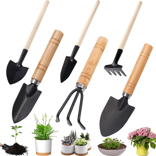 Kinder Gartengeräte Set 6 tlg Klein Gartenwerkzeug Für Pflanzen Umpflanzen Erde