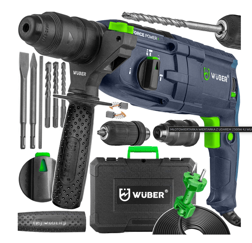 ✅ Profi Schlagbohrhammer SDS+ 2500W 4J – WUBER Bohrmaschine Beton Meißel