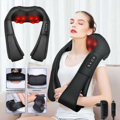 Nackenmassagegerät 3D Shiatsu-Rücken-Nacken-und Schultermassagegerät mit Wärme