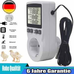 Temperaturregler Steckdose 230V+Fühler Digital Thermostat Zeitschaltuhr Timer BE