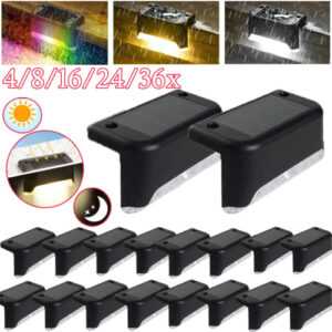 4-36x LED Solarleuchten Zaunleuchte Wandlampen Gartenleuchte Außen Treppen Lampe