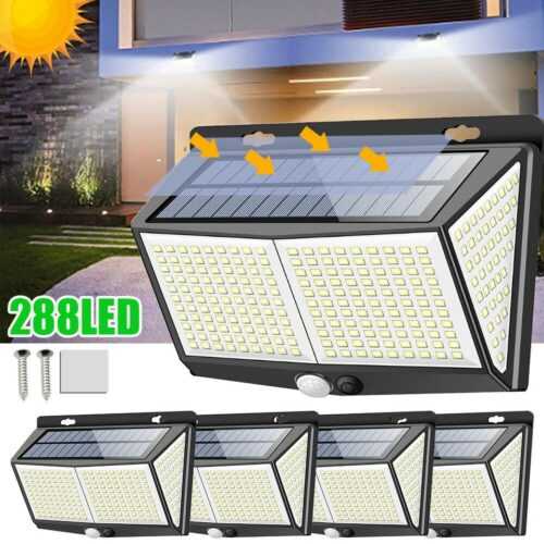 LED Solarleuchte mit Bewegungsmelder Sensor Strahler Lampe Licht Außen Fluter
