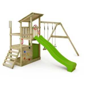 FATMOOSE Spielturm Klettergerüst FruityForest mit Schaukel, Sandkasten & Rutsche