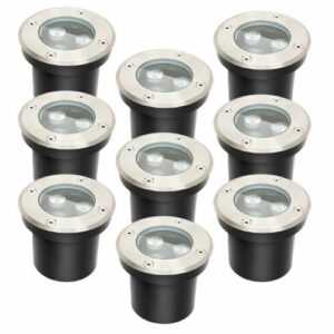 1-12x Bodenleuchte LED 3W Rund Aussenlampe Außen IP65 Einbaustrahler Warmweiß