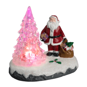 Weihnachtsdeko LED, Weihnachtsmann mit Weihnachtsbaum