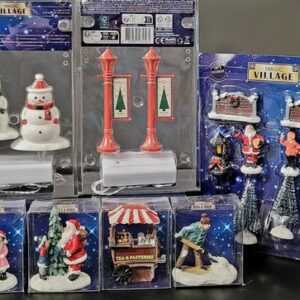 16 tlg Weihnachts - Figuren - Deko Set , teilweise beleuchtet , Neu, Ovp  , Top
