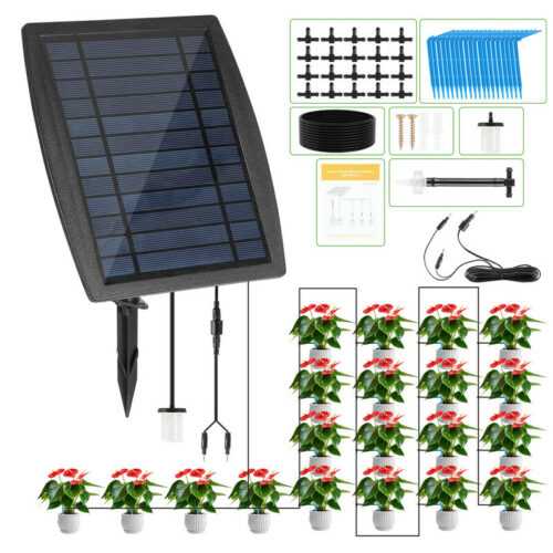 Solar Bewässerungssystem Automatisch 20 Tropfer pflanzen Pflanzenbewässerung