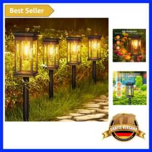 Solarleuchten Garten im 6er Set – Stilvolles Warmweiß, Einfache Installation