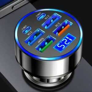 Auto Schnell Ladegerät USB & USB-C | Handy Stecker KFZ Zigarettenanzünder | Auto