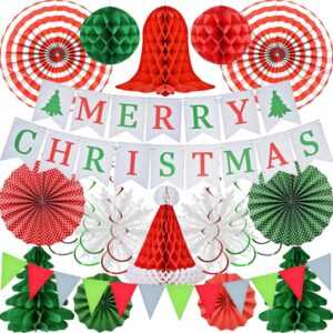 Weihnachtsdeko Set, Wiederverwendbare Weihnachten Deko Papier- Christmas Deco...