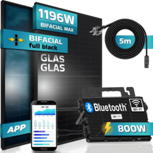 SUNNIVA® Balkonkraftwerk Bifazial 1196W/800W mit Astro-Energy Wechselrichter