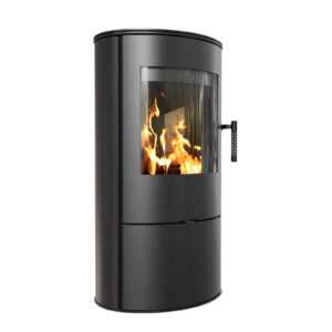 Kratki Kaminofen aus stahl ROLLO Ø 150 7 kW schwarz BImSchV 2 Ökodesign