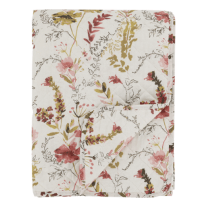 Chic Antique: Quilt / Decke aus Baumwolle mit Wildblumen, 180 x