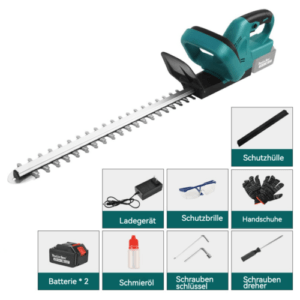Akku Heckenschere 20V +2x3.0Ah +Ladegerät Heckenscheren 20" Dual-Action-Klingen