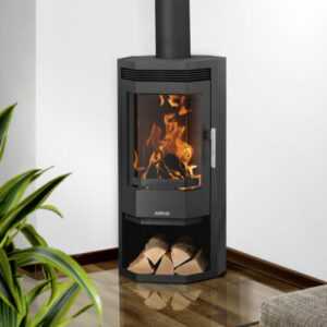 Justus Kaminofen Usedom 5 Holzofen Schwarz 5,5 kW Werkstattofen Kamin Ofen