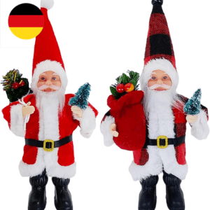 2 PCS Weihnachtsmann Deko,Weihnachtsmann Figur Stehend Weihnachtsdeko Wichtel We