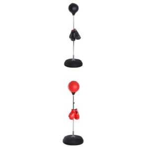 HOMCOM Boxsack, Boxständer mit Handschuhe, Punchingball, 1,26-1,44 m