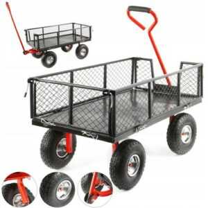 Bollerwagen Gartenwagen Gitter 400kg Transport Geräte Plattform Hand Wagen Karre