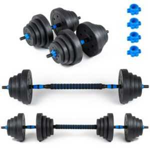 THUNDER® Hantelset Langhantel Kurzhanteln Curlstange Gewichte Set 40kg