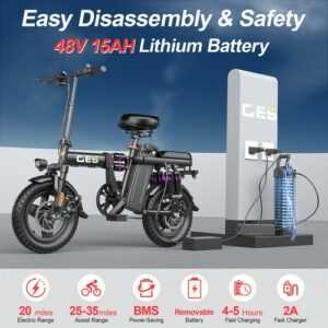 OMESER GE5 Elektrofahrrad 250W E-Bike 14 Zoll Klapprad Herren/Damen City E Bike