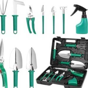 10-teiliges Edelstahl Gartenwerkzeug Set mit Koffer – Anti-Rost & Ergonomisch