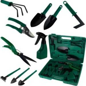 Gartengeräte 10-teilig Set Gartenwerkzeug mit Anti-Rost-Schaufel Harke Schere