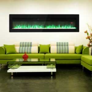 50,60 Inch Deko Elektrokamin Kamin Flammeneffekt mit Fernbedienung Wandkamin