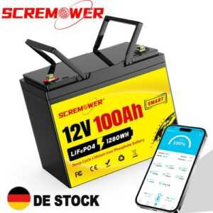 12V 100Ah LiFePO4 Lithium Batterie Akku Bluetooth BMS Solarbatterie Solaranlage