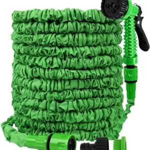 Grafner Flexibler Gartenschlauch dehnbar – Flexischlauch grün, 7.5/15/22.5m