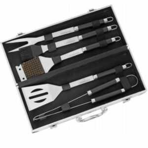 Grillwerkzeug 5-teilig Werkzeugset Grillbesteck Utensilien Koffer Stahl