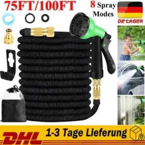 23-30m Flexibler Gartenschlauch dehnbarer Wasserschlauch Flexischlauch Flexibel