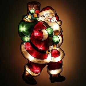 Fenster Weihnachtsmann 20 LED Licht Fensterbild Beleuchtung Nikolaus Schneemann