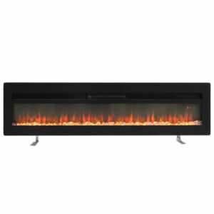 40" Elektrokamin Wandkamin Einbaukamin Standkamin mit Heizung LED Flammeneffekt