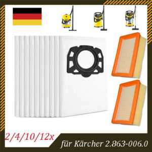 Staubsaugerbeutel & Filter Ersatz für Kärcher 2.863-006.0 WD4 WD5 WD6 MV4