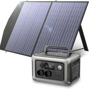 ALLPOWERS Powerstation mit Solarpanel, 299Wh 600W LiFeP04 Akku für Notstrom/Camp