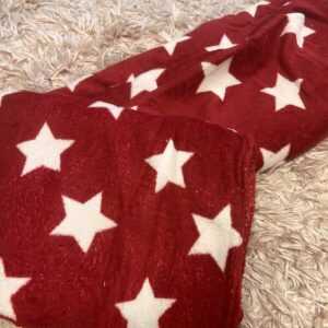 Weiche Kuschelige Wohndecke Sterne Weihnachts Motiv 150x200cm rot