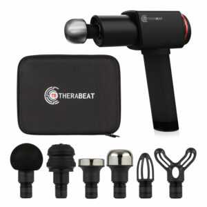 Massagepistole Gerät Muskel Massage Gun Neoprengriff 3300 U/min 6 Aufsätze Akku