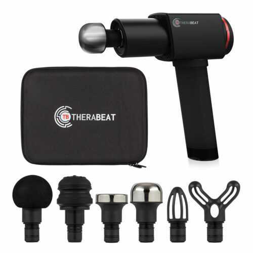 Massagepistole Gerät Muskel Massage Gun Neoprengriff 3300 U/min 6 Aufsätze Akku