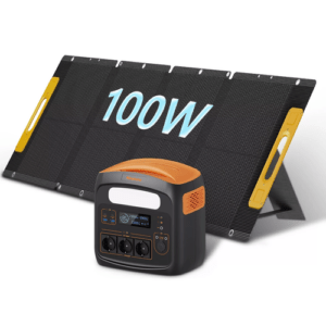 Necespow Tragbare Power Station 1200W mit 100W Solarpanel, 1102,5Wh für Camping