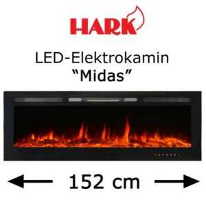 HARK XXL Wandkamin Elektrokamin LED Dekokamin Heizung Einbaukamin 152cm Midas