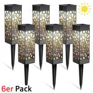 6x LED Solar Laterne Gartenleuchte Gartenlampe Solarleuchte Solarlampe Terrasse✅
