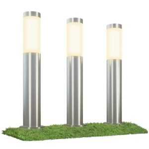 3er Set Wegeleuchte BOSEA-A mit E27 Sockel - Pollerleuchte 50cm Edelstahl IP44