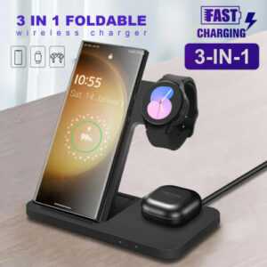 3in1 Wireless Ladestation für Samsung Galaxy Watch Ultra Ultra/7 S25 Ultra S24+