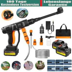 Elektro Hochdruckreiniger 300bar Flächenreiniger Dampfstrahler 6 IN 1 +1/2 Akkus